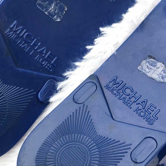 Michael Kors Women Sandal Shoe Slide Flats Blue - Picture 7 of 8